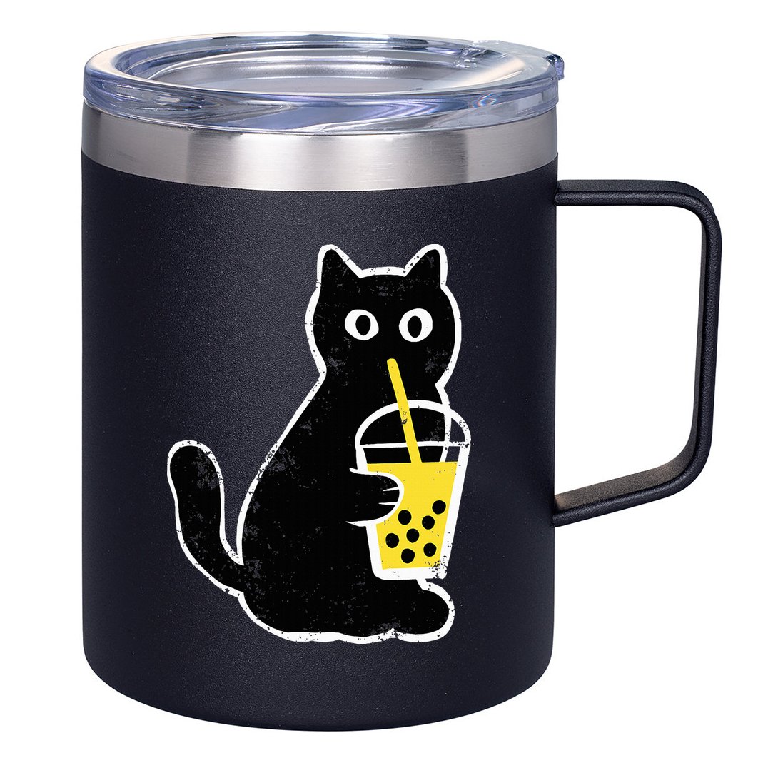 Cat Boba Funny Anime Japanese 12oz Stainless Steel Coffee Mug