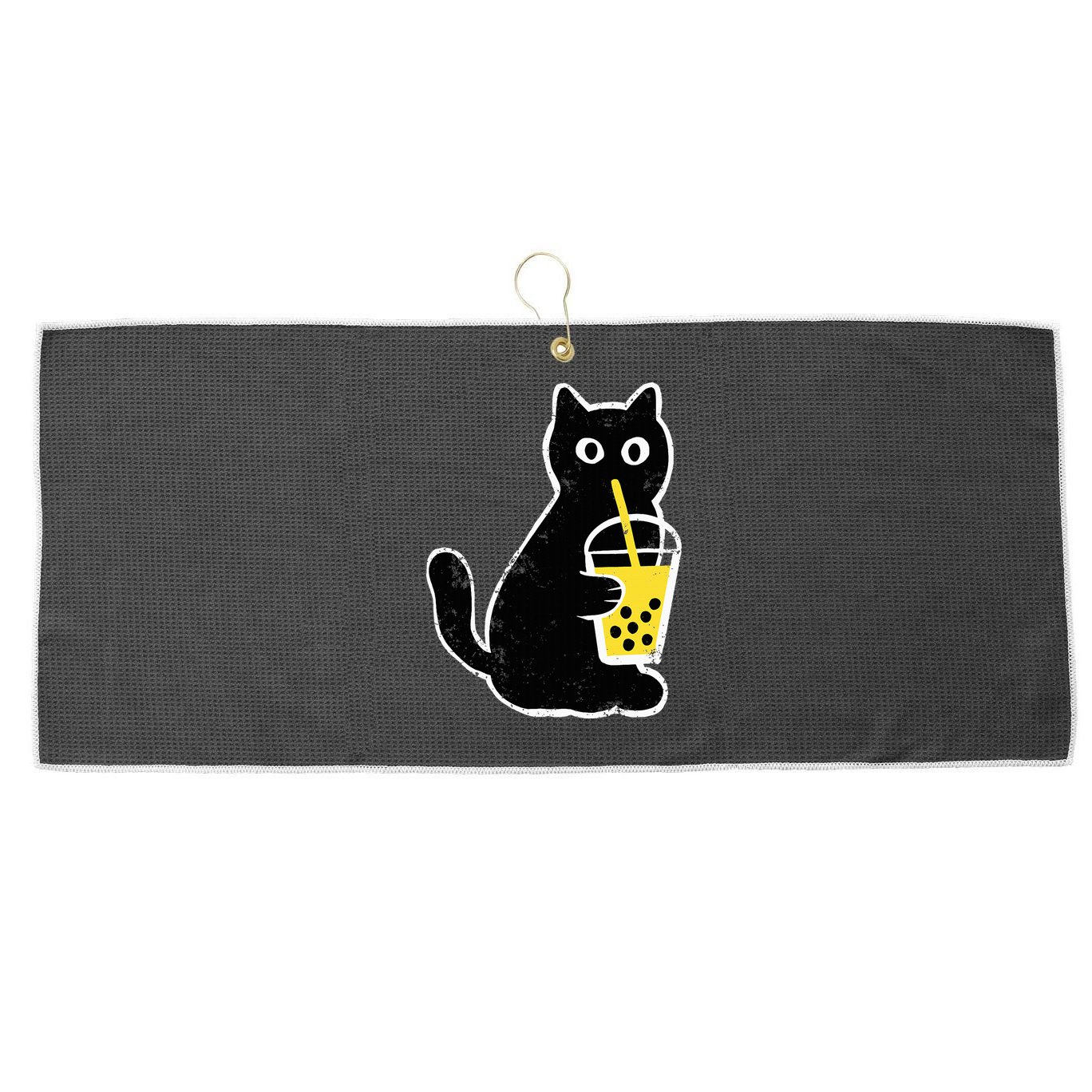 Cat Boba Funny Anime Japanese Large Microfiber Waffle Golf Towel