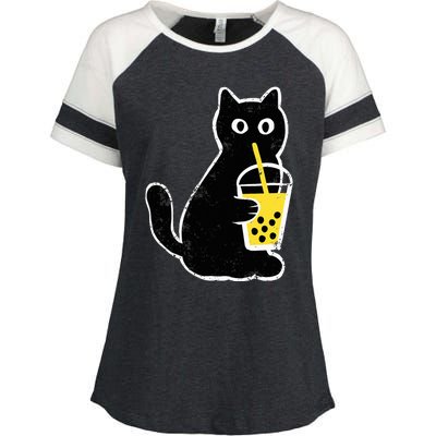 Cat Boba Funny Anime Japanese Enza Ladies Jersey Colorblock Tee