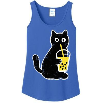 Cat Boba Funny Anime Japanese Ladies Essential Tank