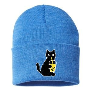 Cat Boba Funny Anime Japanese Sustainable Knit Beanie