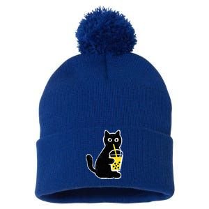 Cat Boba Funny Anime Japanese Pom Pom 12in Knit Beanie