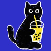 Cat Boba Funny Anime Japanese Women's V-Neck T-Shirt