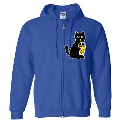 Cat Boba Funny Anime Japanese Full Zip Hoodie