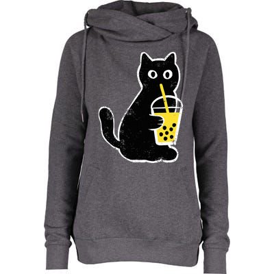 Cat Boba Funny Anime Japanese Womens Funnel Neck Pullover Hood