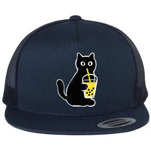 Cat Boba Funny Anime Japanese Flat Bill Trucker Hat