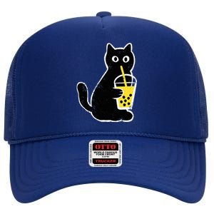 Cat Boba Funny Anime Japanese High Crown Mesh Back Trucker Hat