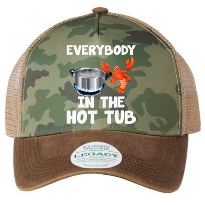 Crawfish Boil Funny Crayfish Everybody In The Hot Tub Legacy Tie Dye Trucker Hat