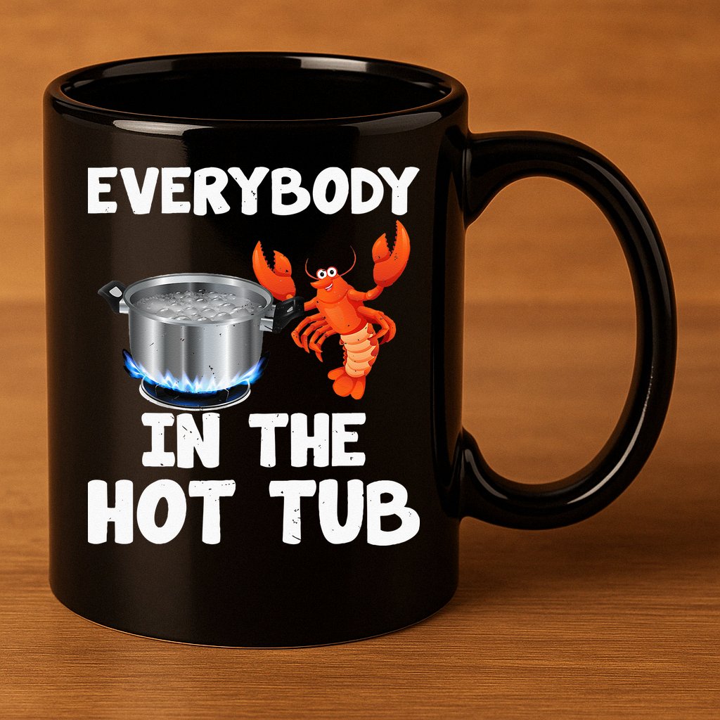 Crawfish Boil Funny Crayfish Everybody In The Hot Tub 11oz C Handle Ceramic Mug
