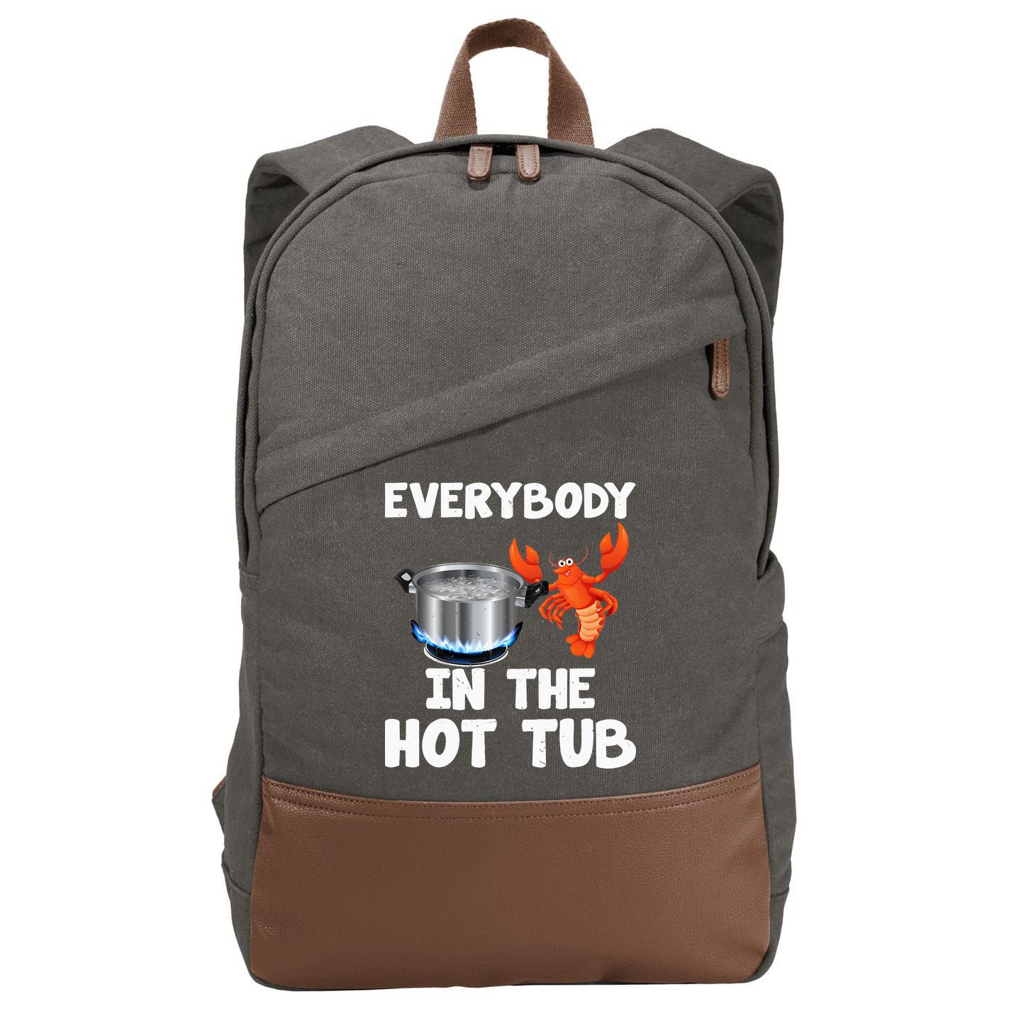 Crawfish Boil Funny Crayfish Everybody In The Hot Tub Cotton Canvas Backpack