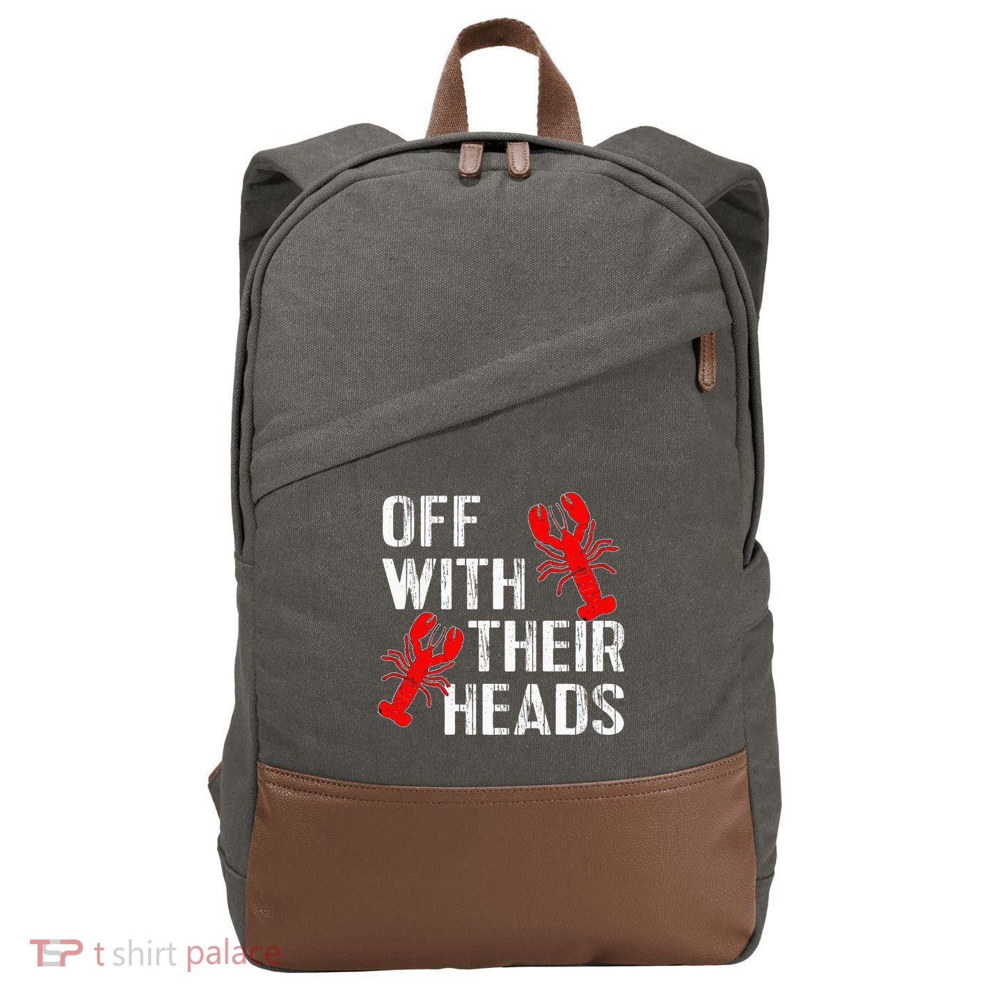Crawfish Boil Funny Crayfish Off With Their Heads Crawfish Cotton Canvas Backpack