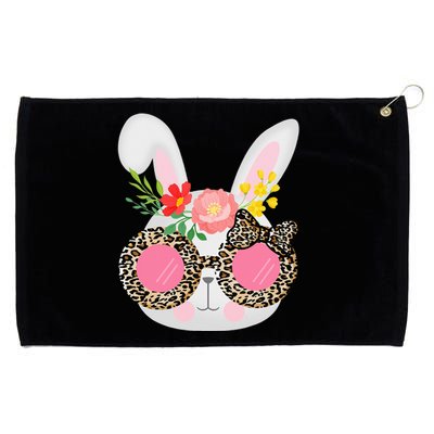 Cute Bunny Face Leopard Glasses Easter Grommeted Golf Towel