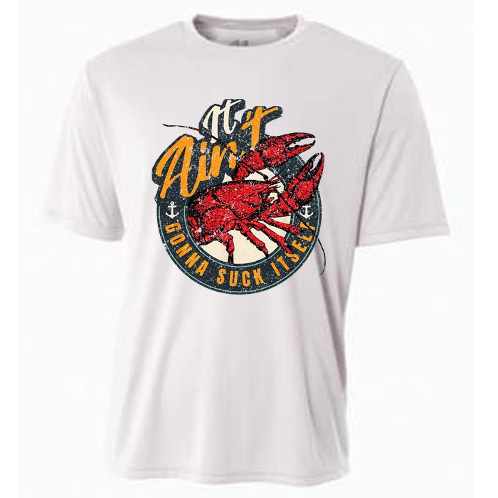 Crawfish Boil Funny Suck Itself Bayou Cajun Seafood Festival Cooling Performance Crew T-Shirt