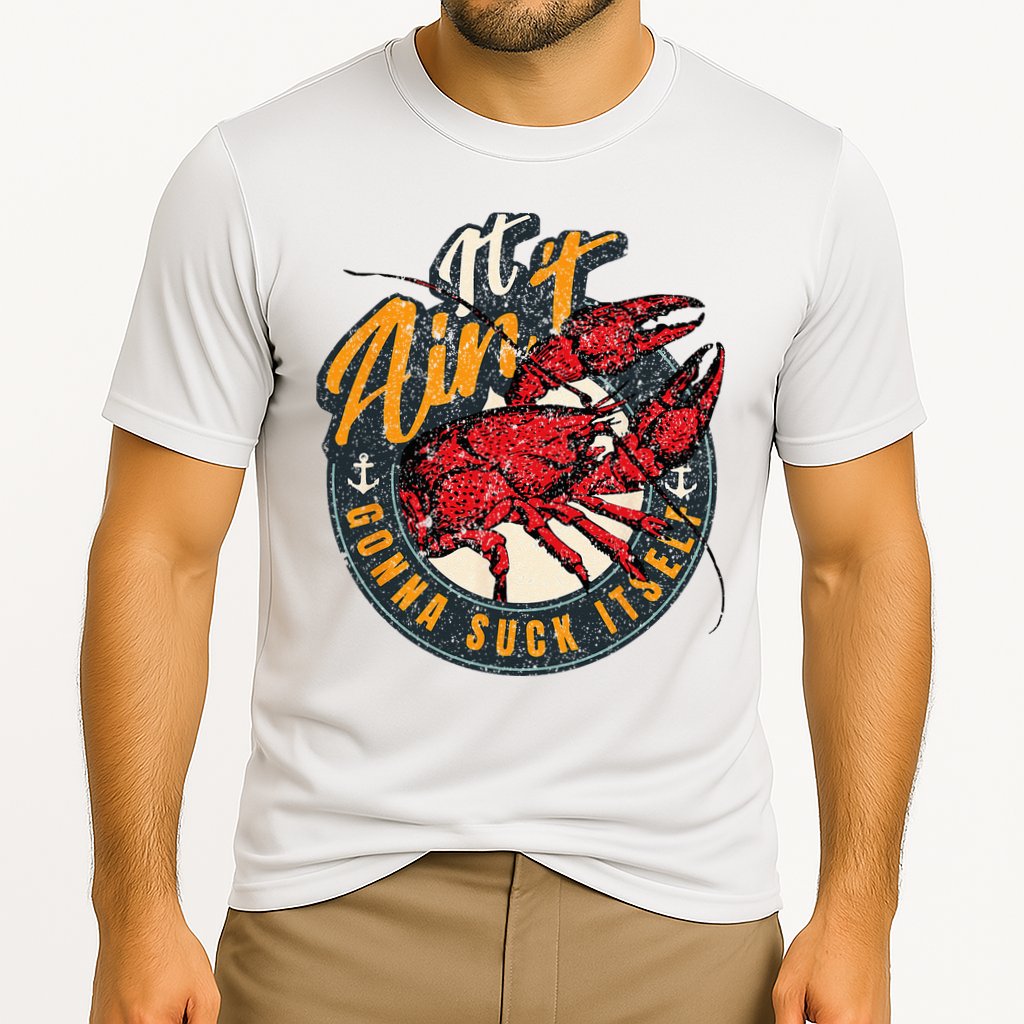 Crawfish Boil Funny Suck Itself Bayou Cajun Seafood Festival Cooling Performance Crew T-Shirt
