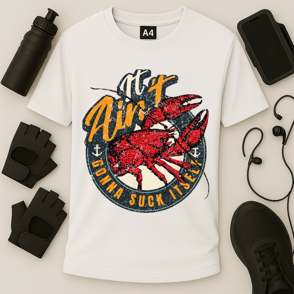 Crawfish Boil Funny Suck Itself Bayou Cajun Seafood Festival Cooling Performance Crew T-Shirt