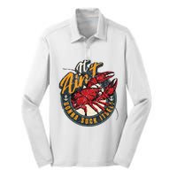 Crawfish Boil Funny Suck Itself Bayou Cajun Seafood Festival Silk Touch Performance Long Sleeve Polo