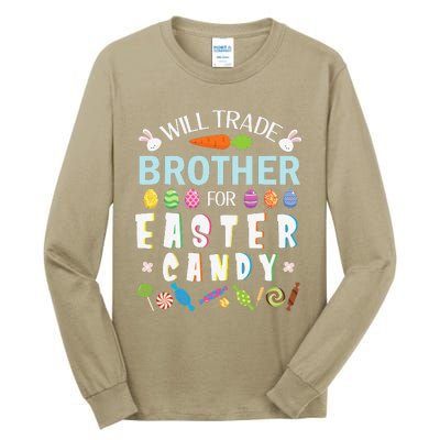 Cute Bunnies Face Will Trade Brother For Easter Candy Eggs Tall Long Sleeve T-Shirt