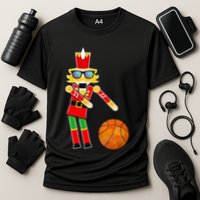 Christmas Basketball Flossing Nutcracker Cooling Performance Crew T-Shirt