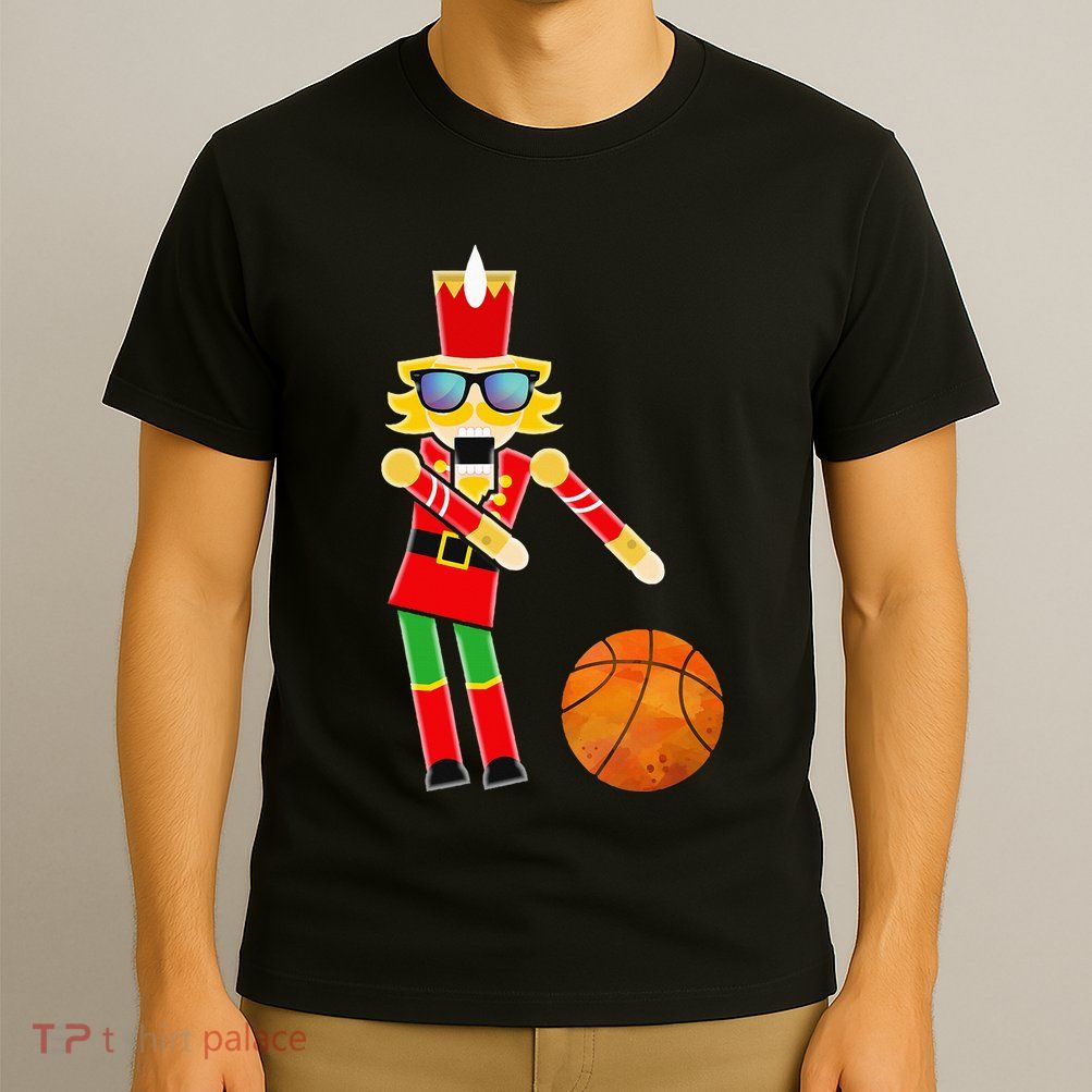 Christmas Basketball Flossing Nutcracker T-Shirt