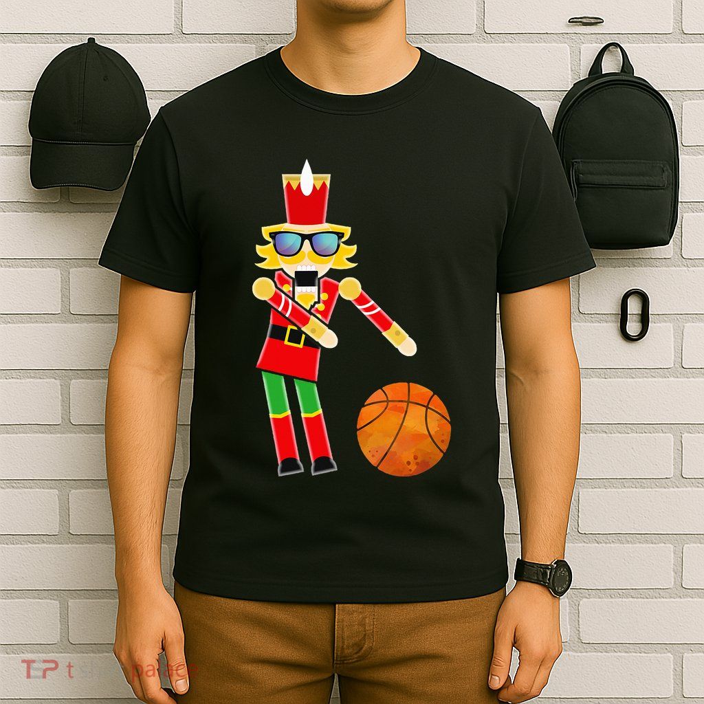 Christmas Basketball Flossing Nutcracker T-Shirt