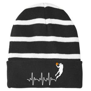 Cute Basketball For  Player Coach Basketball Lovers Striped Beanie with Solid Band