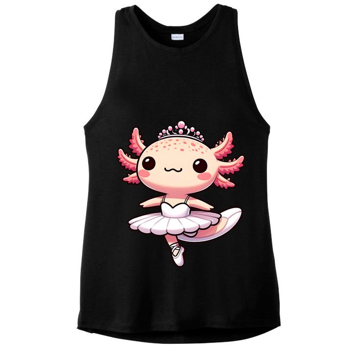 Cute Ballerina Funny Ballet Cute Axolotl Funny Dance Ladies PosiCharge Tri-Blend Wicking Tank