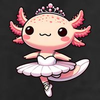 Cute Ballerina Funny Ballet Cute Axolotl Funny Dance 7 Panel Mesh Trucker Snapback Hat