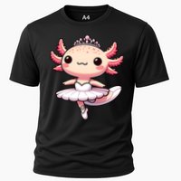Cute Ballerina Funny Ballet Cute Axolotl Funny Dance Cooling Performance Crew T-Shirt