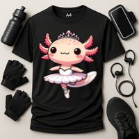 Cute Ballerina Funny Ballet Cute Axolotl Funny Dance Cooling Performance Crew T-Shirt