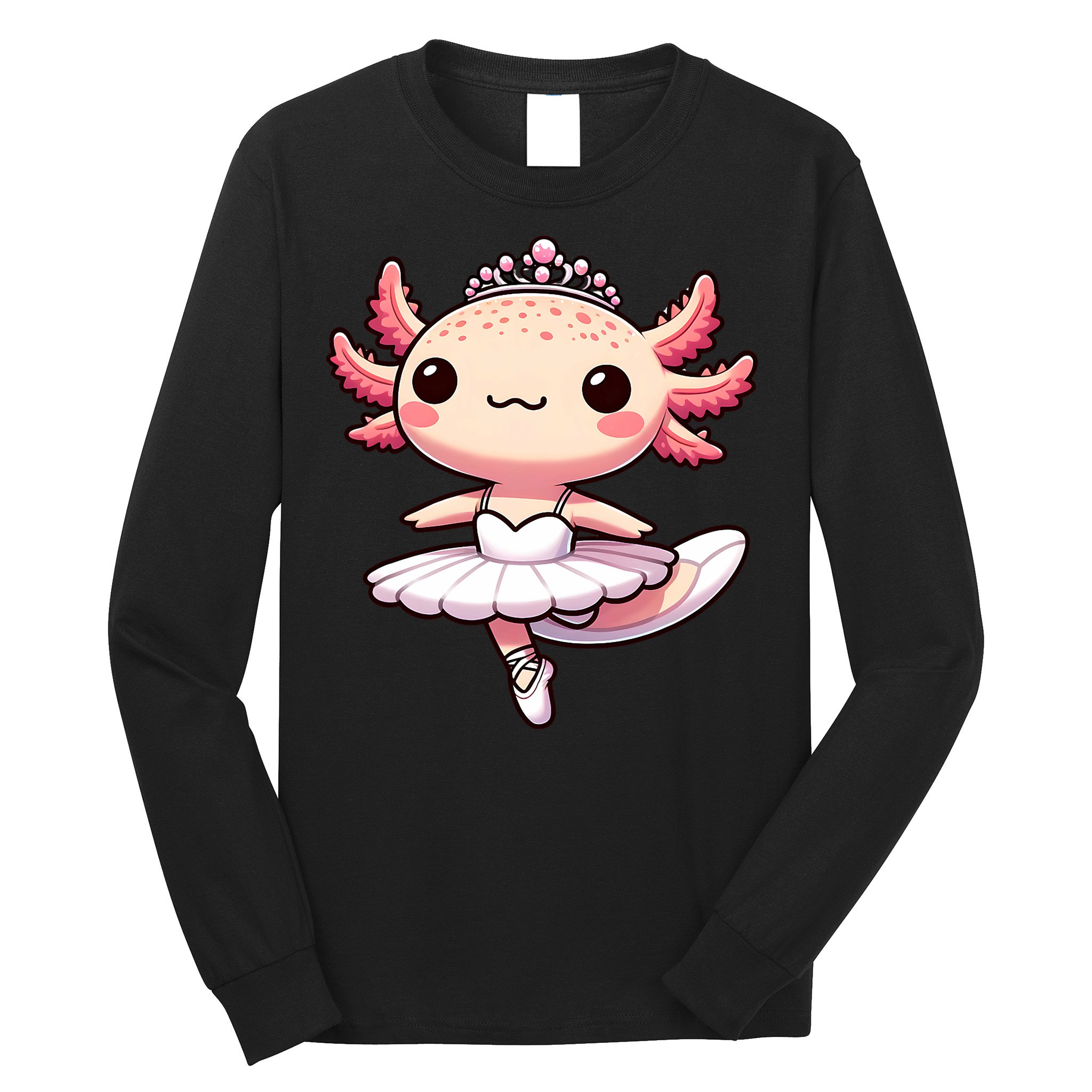 Cute Ballerina Funny Ballet Cute Axolotl Funny Dance Long Sleeve Shirt