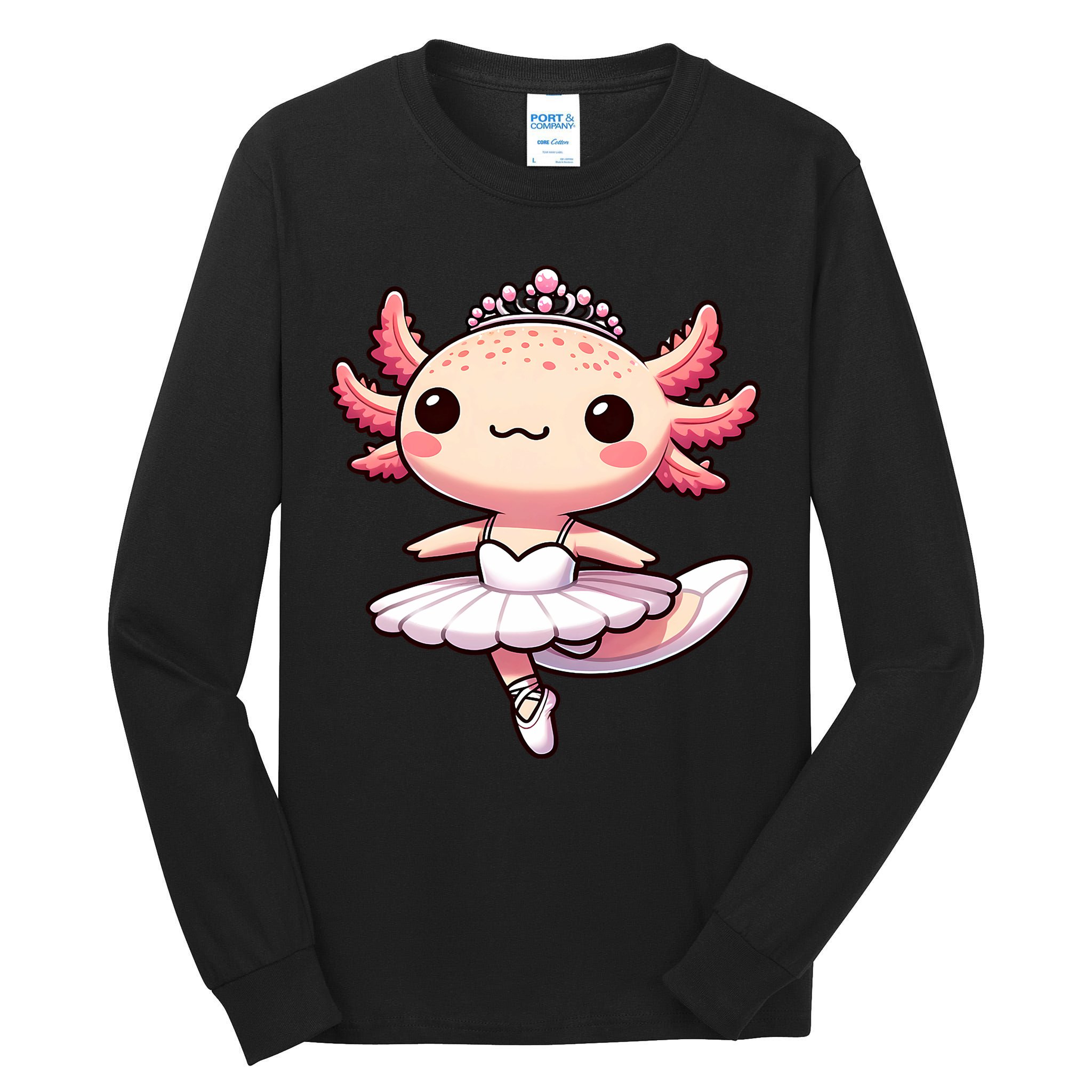 Cute Ballerina Funny Ballet Cute Axolotl Funny Dance Tall Long Sleeve T-Shirt