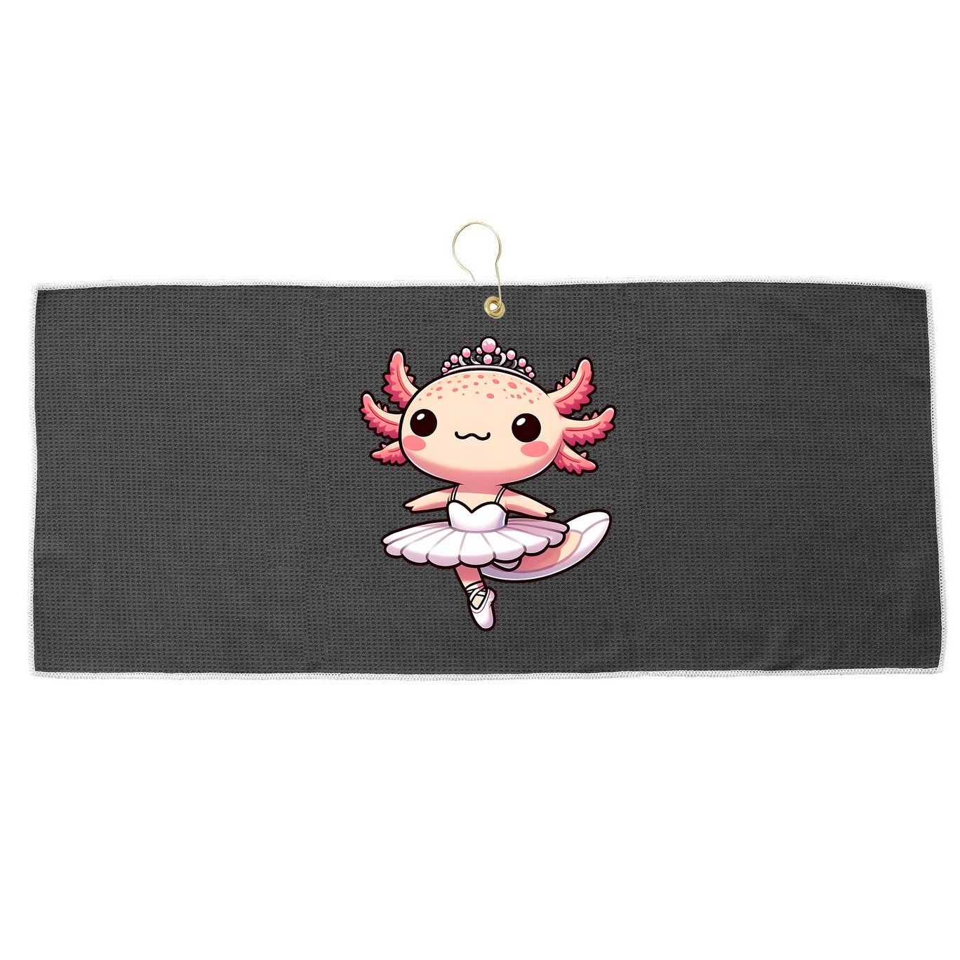 Cute Ballerina Funny Ballet Cute Axolotl Funny Dance Large Microfiber Waffle Golf Towel