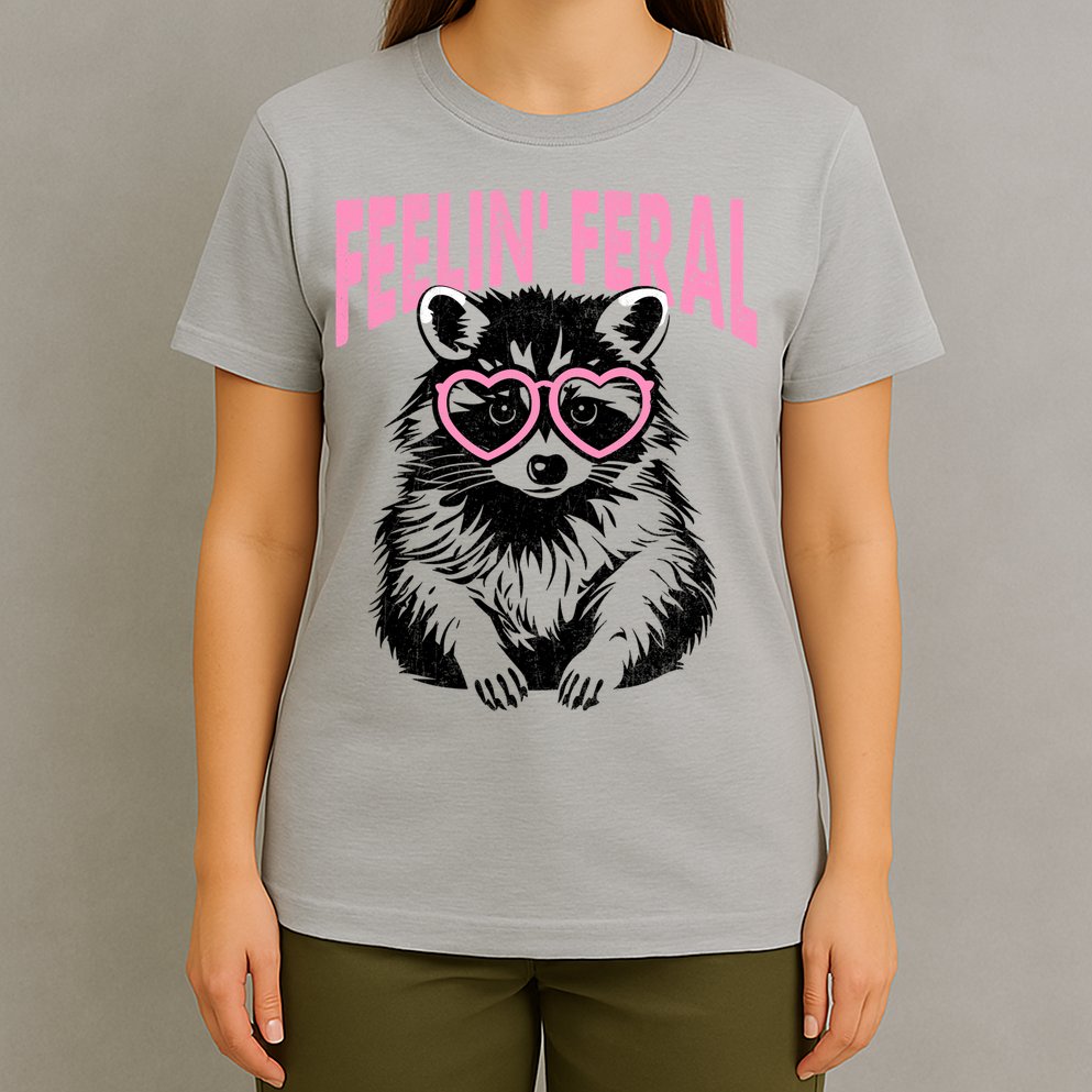Cute But Feral Feeling Feral Raccon Gift T-Shirt