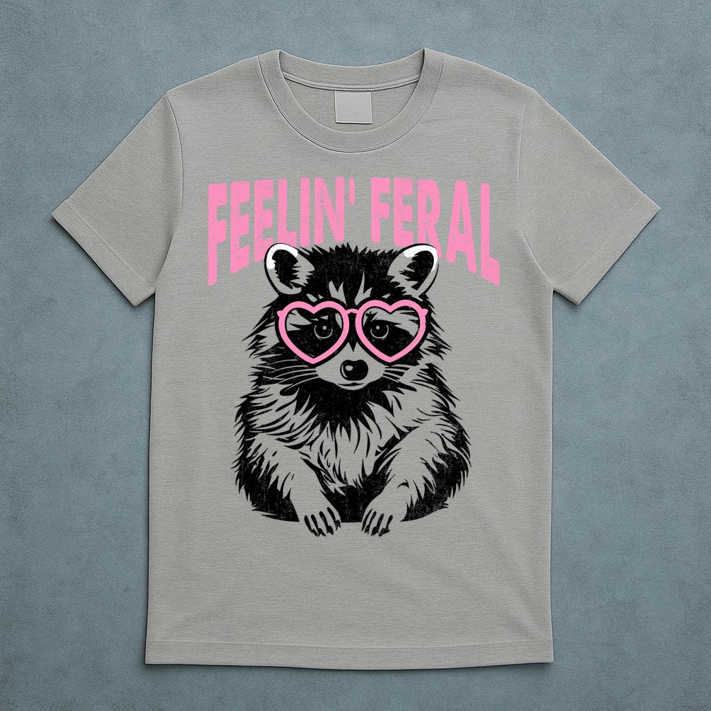 Cute But Feral Feeling Feral Raccon Gift T-Shirt