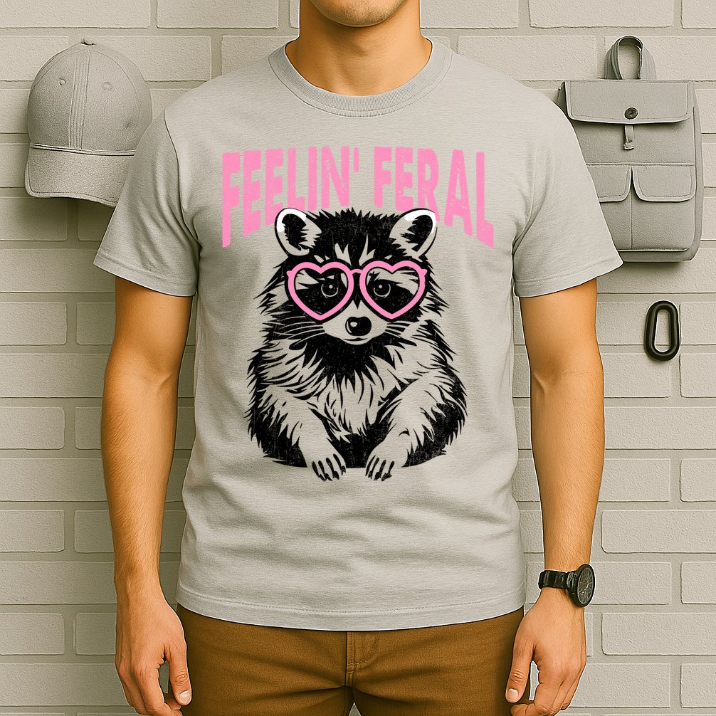 Cute But Feral Feeling Feral Raccon Gift T-Shirt