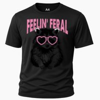 Cute But Feral Feeling Feral Raccon Gift Cooling Performance Crew T-Shirt