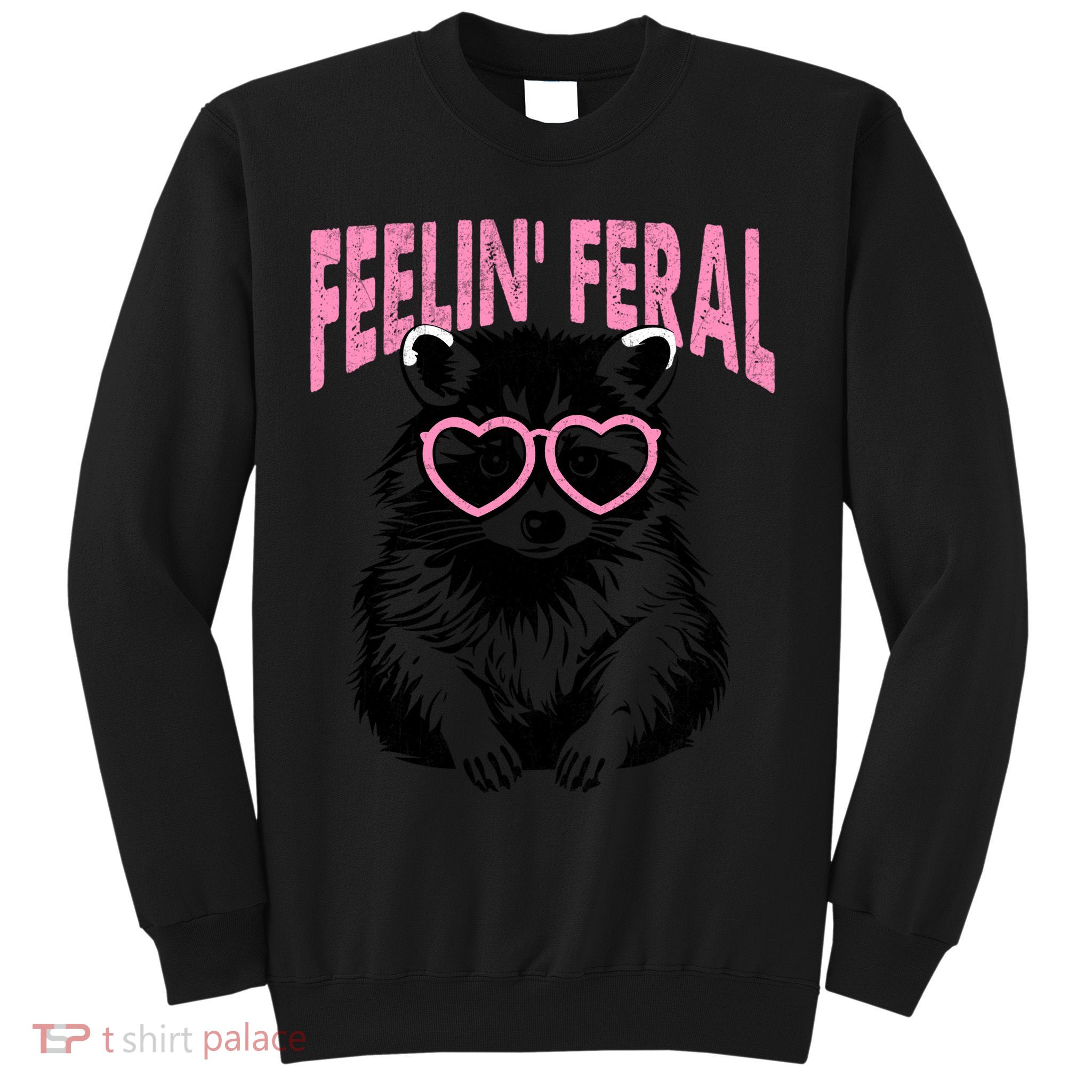 Cute But Feral Feeling Feral Raccon Gift Sweatshirt