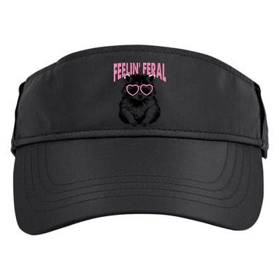 Cute But Feral Feeling Feral Raccon Gift Adult Drive Performance Visor