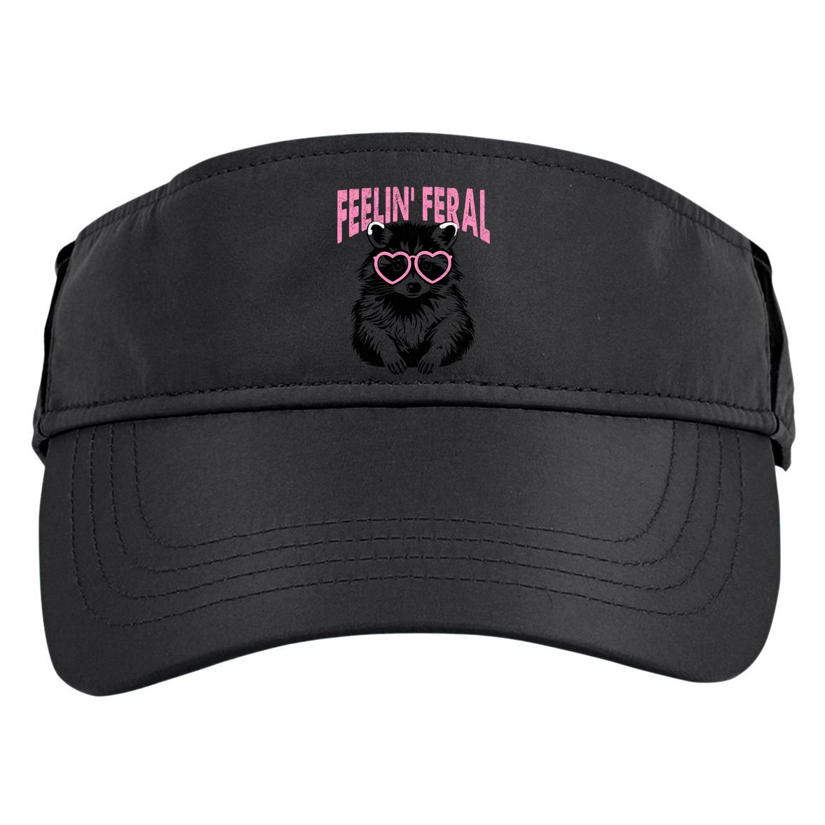 Cute But Feral Feeling Feral Raccon Gift Adult Drive Performance Visor