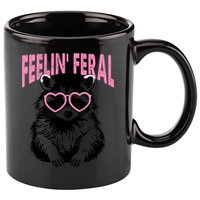 Cute But Feral Feeling Feral Raccon Gift 11oz C Handle Ceramic Mug