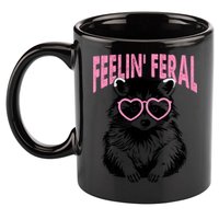 Cute But Feral Feeling Feral Raccon Gift 11oz C Handle Ceramic Mug