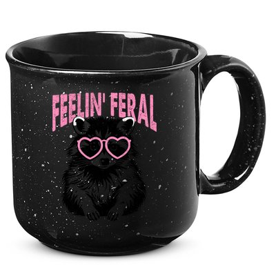 Cute But Feral Feeling Feral Raccon Gift 15oz Campfire Ceramic Mug
