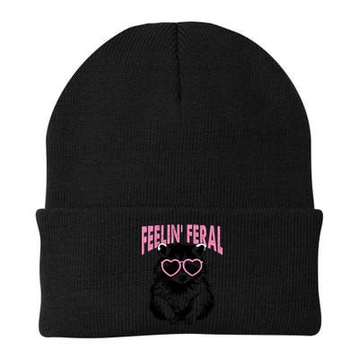 Cute But Feral Feeling Feral Raccon Gift Beanie