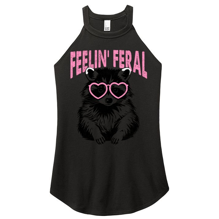 Cute But Feral Feeling Feral Raccon Gift Women's Perfect Tri Rocker Tank