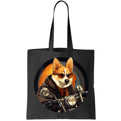 Corgi Biker Funny Dog Motorcycle VNeck Bag