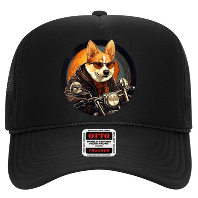 Corgi Biker Funny Dog Motorcycle VNeck Hat