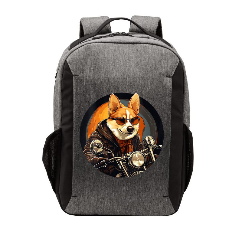Corgi Biker Funny Dog Motorcycle VNeck Vector Backpack
