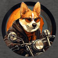Corgi Biker Funny Dog Motorcycle VNeck Vector Backpack