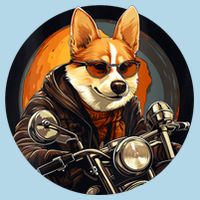 Corgi Biker Funny Dog Motorcycle VNeck Polo
