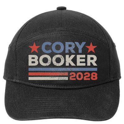 Cory Booker For President 2028 Retro Cory Booker 2028 7-Panel Snapback Hat